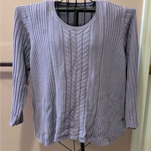 Lavender cable front sweater